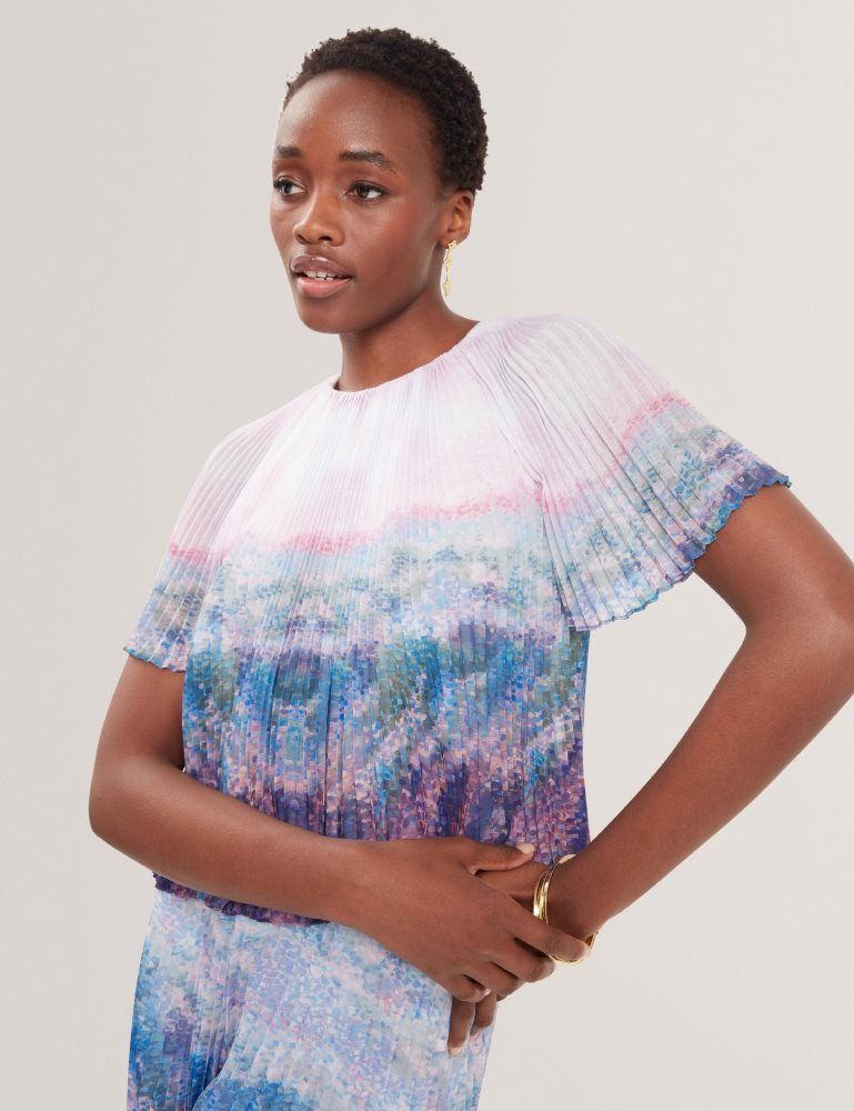 Ted Baker Aharra - Pleated Short Sleeve Blouse Rose | 471239-YGR