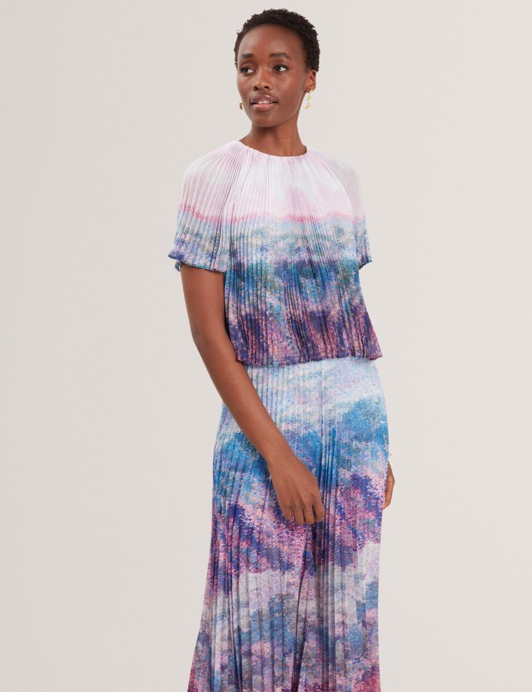 Ted Baker Aharra - Pleated Short Sleeve Blouse Rose | 471239-YGR