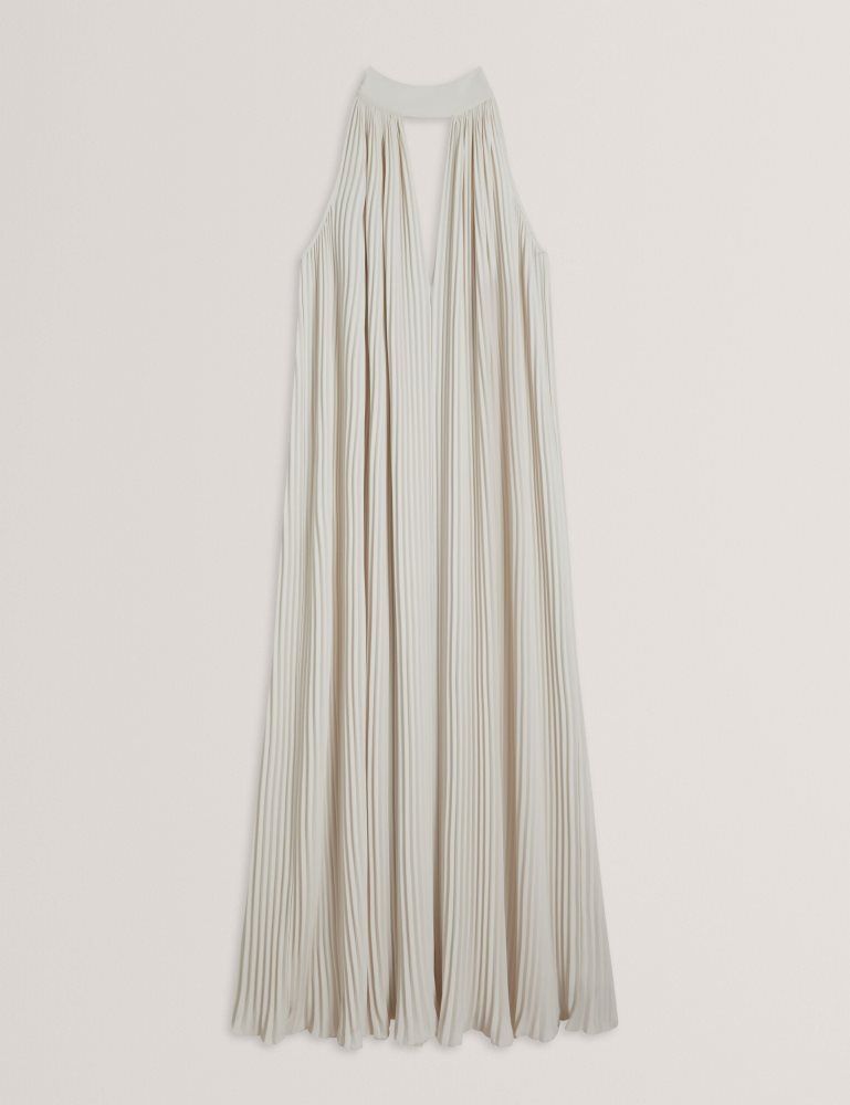 Ted Baker Akala - Halter Neck Pleated Maxi Dress Blanche | 754829-EVO