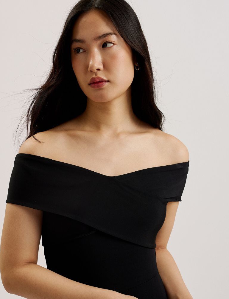 Ted Baker Almhaa - Off Shoulder Wide Leg Jersey Jumpsuit Noir | 179568-YUS