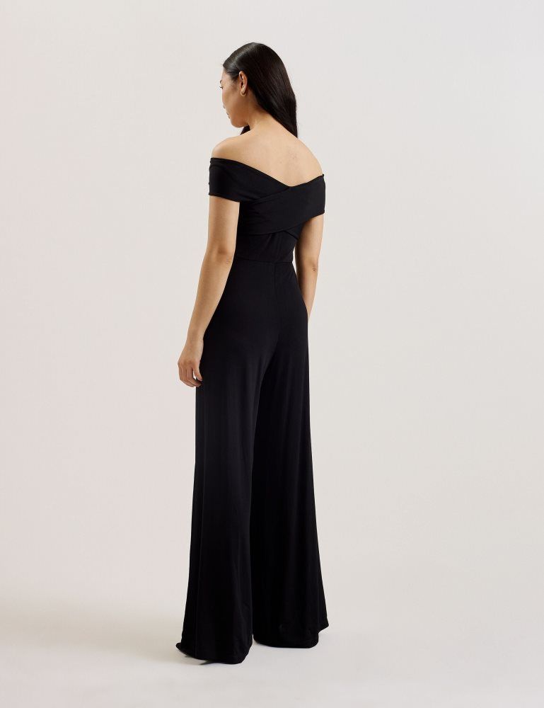 Ted Baker Almhaa - Off Shoulder Wide Leg Jersey Jumpsuit Noir | 179568-YUS