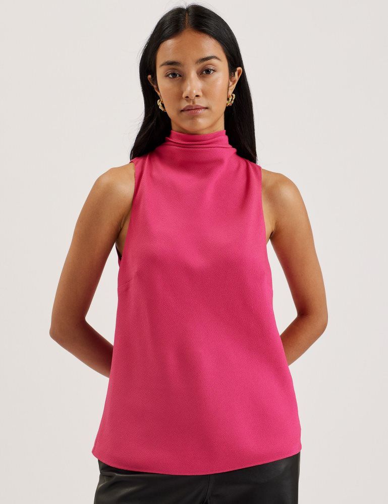 Ted Baker Anini - Textured High Neck Sleeveless Top Fushia | 812739-SPO