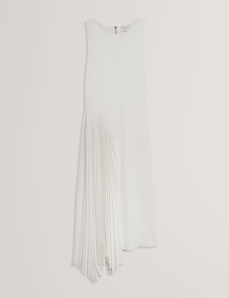 Ted Baker Azzina - Pleated Panel Sleeveless Knitted Midi Dress Blanche | 782159-QCO