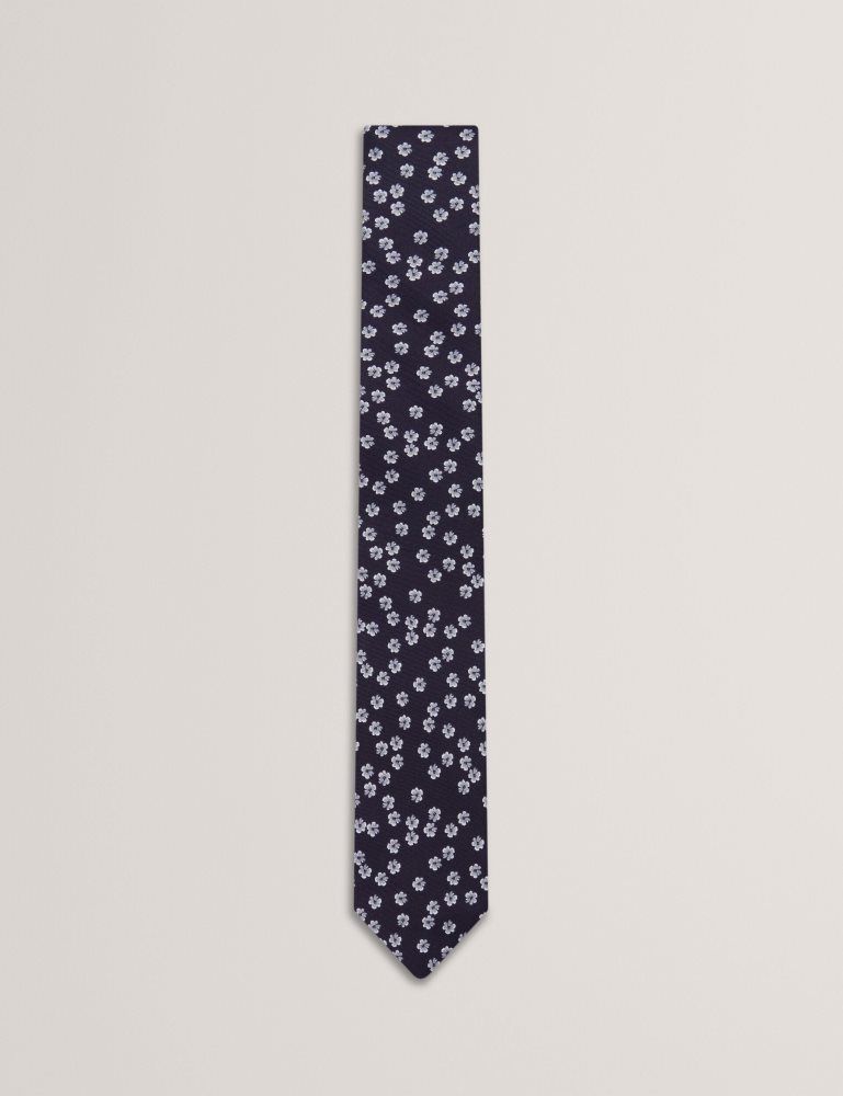 Ted Baker Bentlyy - Ditsy Floral Print Silk Tie Bleu Marine | 604518-WOH