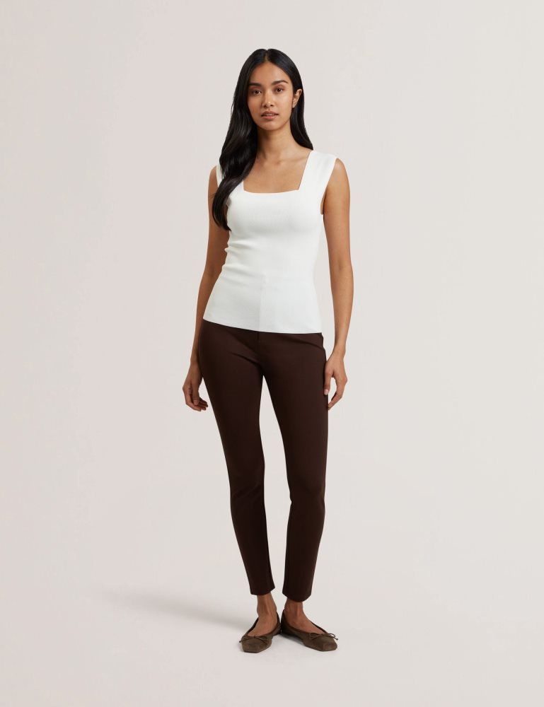 Ted Baker Binkkii - Square Neck Wide Strap Knitted Top Blanche | 490157-MTN