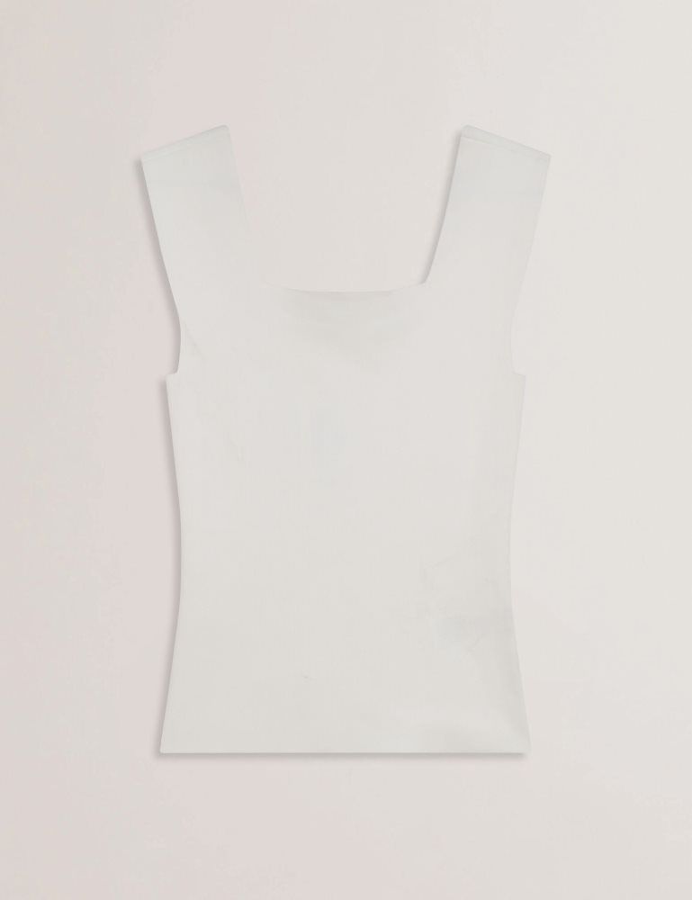 Ted Baker Binkkii - Square Neck Wide Strap Knitted Top Blanche | 490157-MTN