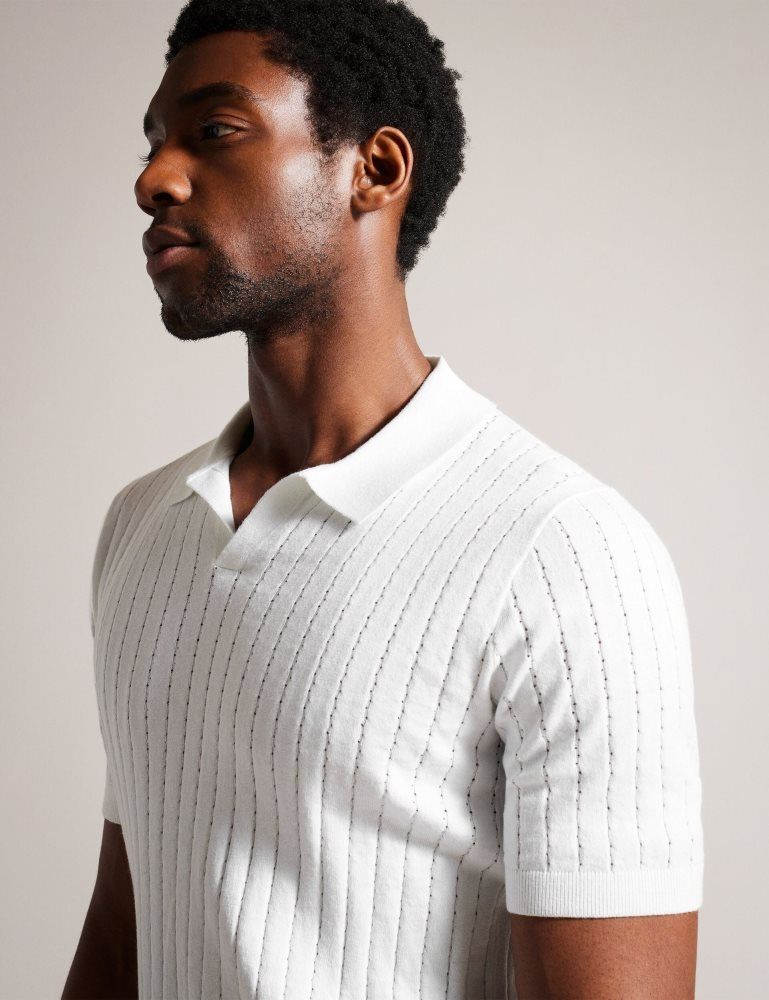 Ted Baker Botany - Short Sleeve Regular Open Collar Polo Blanche | 618420-YMQ