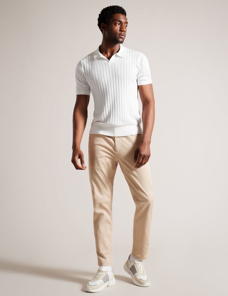 Ted Baker Botany - Short Sleeve Regular Open Collar Polo Blanche | 618420-YMQ
