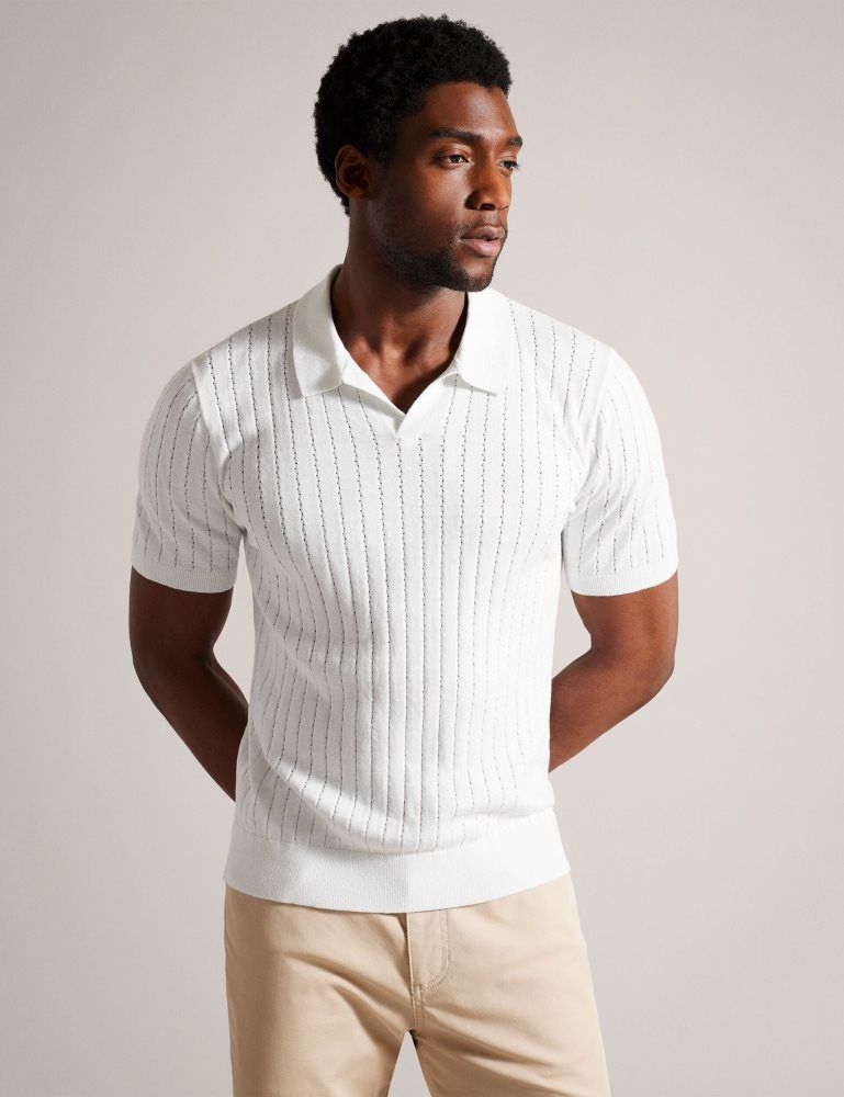 Ted Baker Botany - Short Sleeve Regular Open Collar Polo Blanche | 618420-YMQ