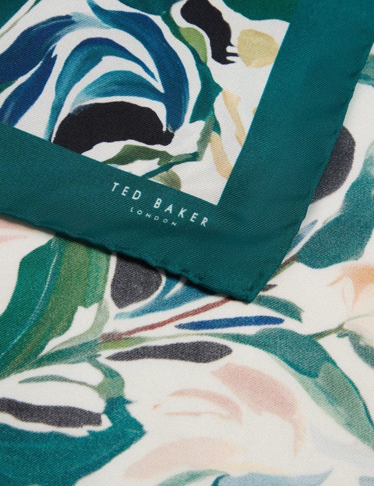 Ted Baker Boytonp - Botanical Floral Silk Pocket Square Ecru | 912354-ANK