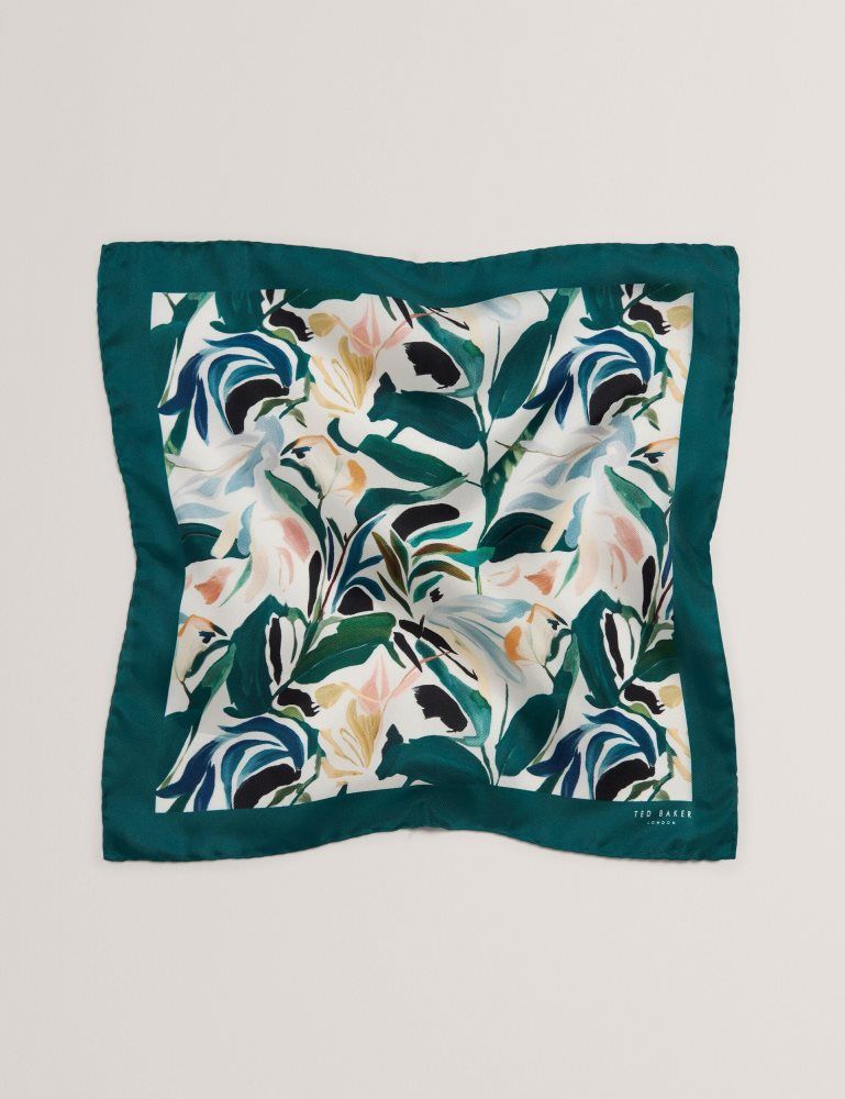 Ted Baker Boytonp - Botanical Floral Silk Pocket Square Ecru | 912354-ANK
