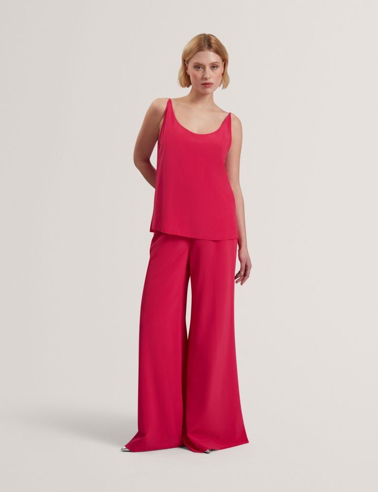 Ted Baker Cadasa - Pure Silk Scoop Neck Cami Top Fushia | 038519-SKL