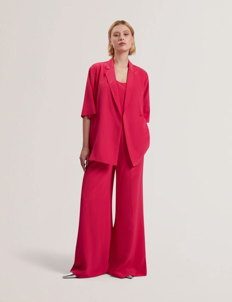 Ted Baker Carloe - Silk Short Sleeve Blazer Fushia | 649582-QPZ