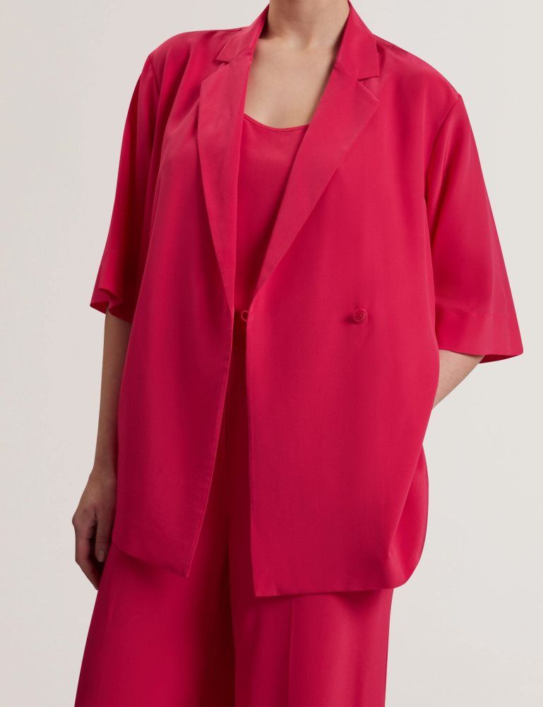 Ted Baker Carloe - Silk Short Sleeve Blazer Fushia | 649582-QPZ