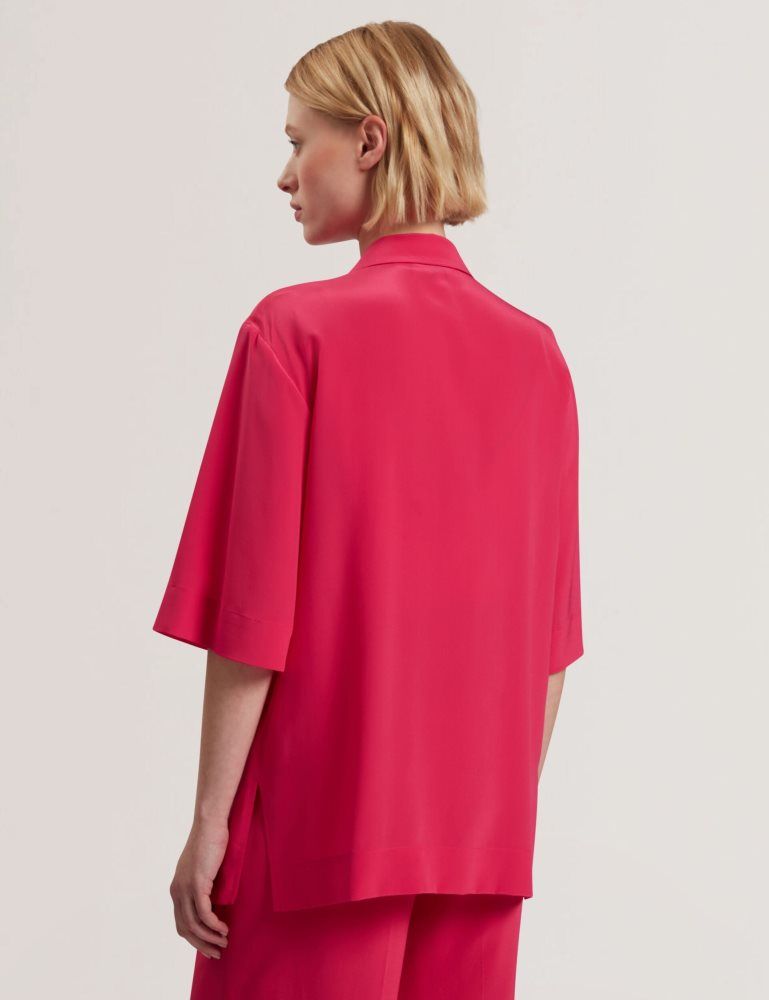 Ted Baker Carloe - Silk Short Sleeve Blazer Fushia | 649582-QPZ