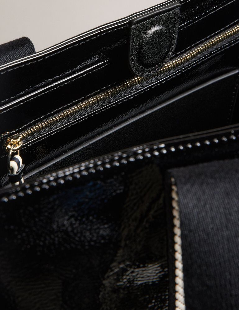 Ted Baker Celinie - Branded Webbing Faux Leather Tote Bag Noir | 174536-FVS