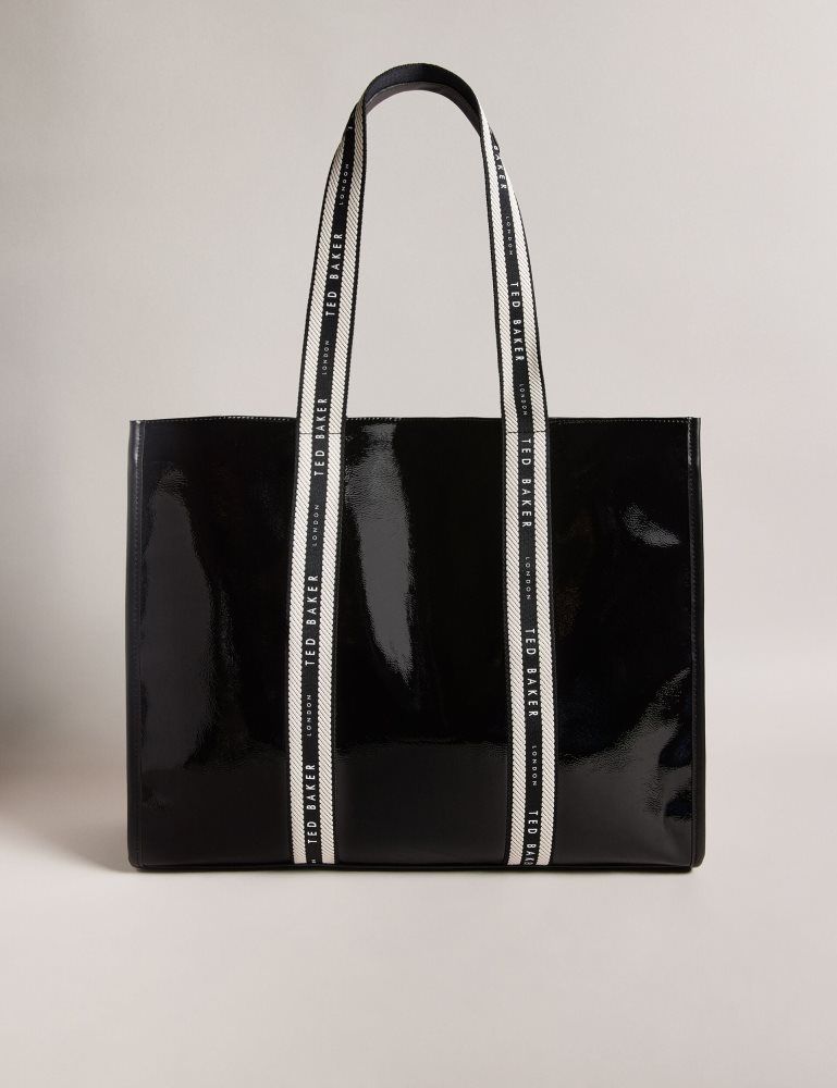 Ted Baker Celinie - Branded Webbing Faux Leather Tote Bag Noir | 174536-FVS