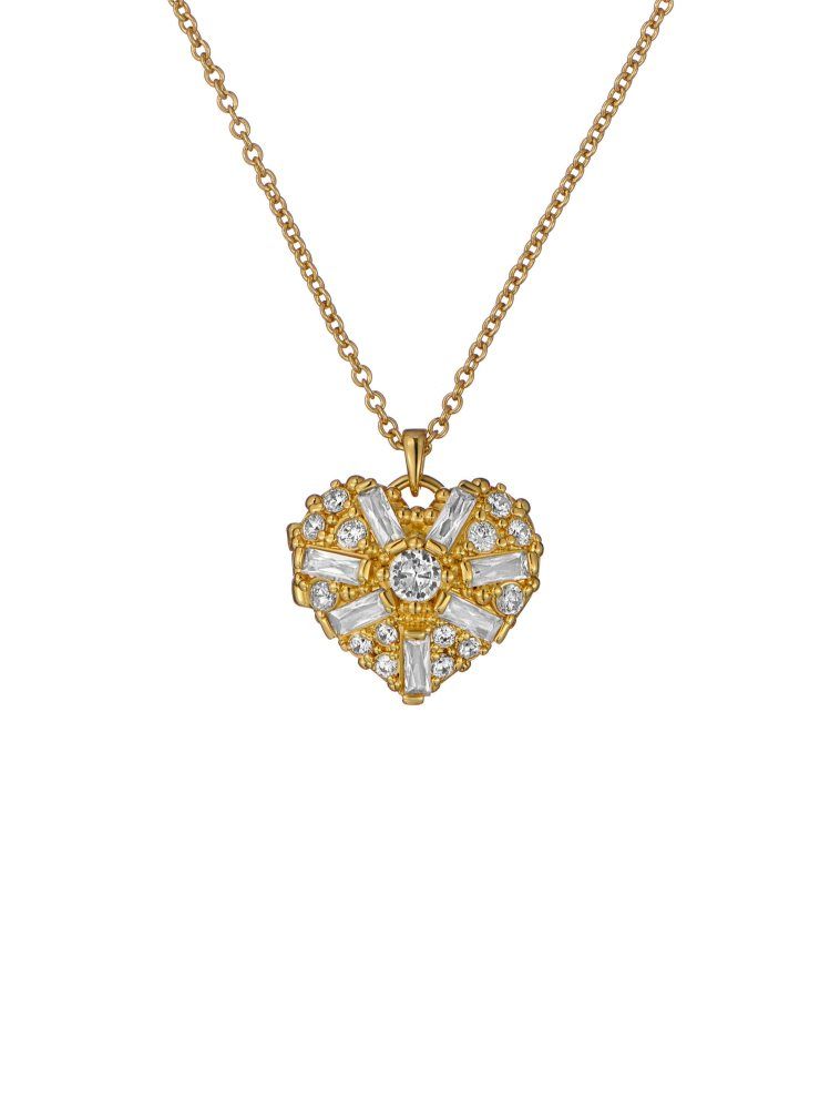 Ted Baker Cherish - Crystal Heart Locket Pendant Necklace Doré | 240859-UPG