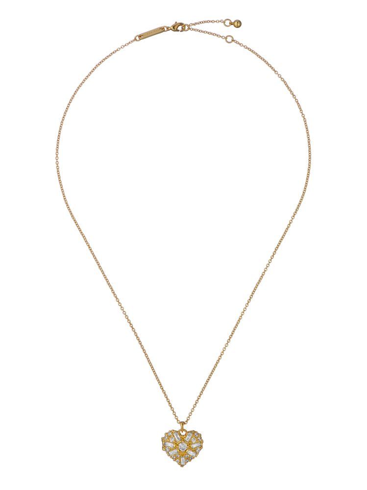 Ted Baker Cherish - Crystal Heart Locket Pendant Necklace Doré | 240859-UPG
