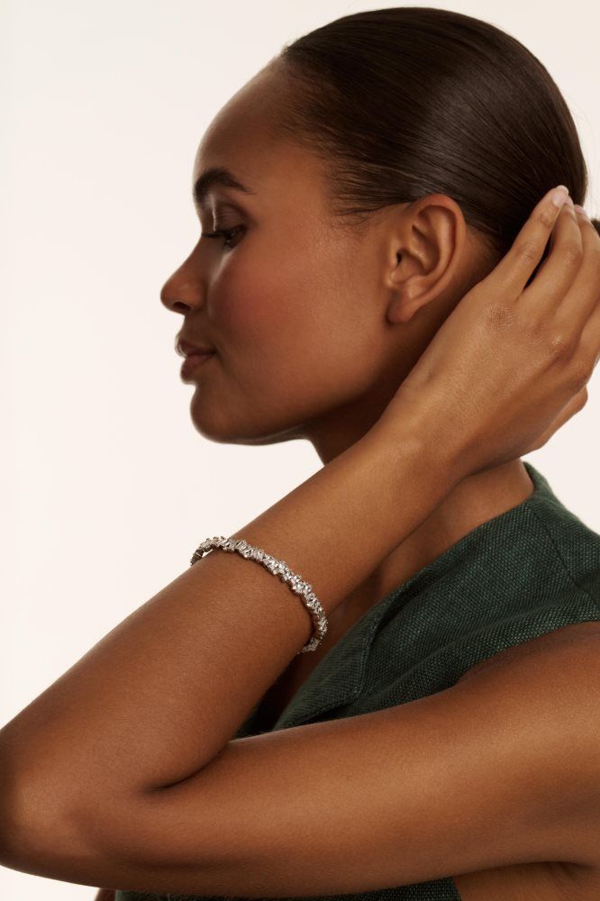 Ted Baker Clarina - Crystal Cluster Bangle Argent | 527140-EFQ
