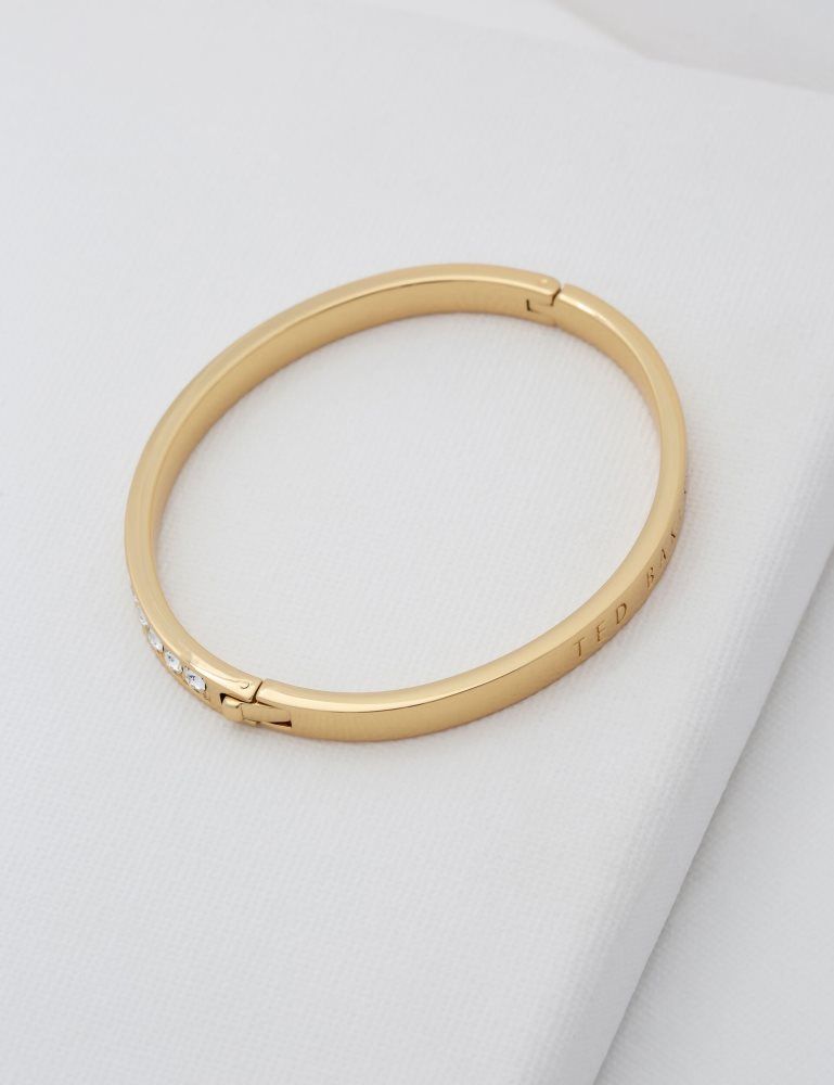 Ted Baker Clemara - Crystal Hinge Bangle Bracelet Doré | 176582-BOU