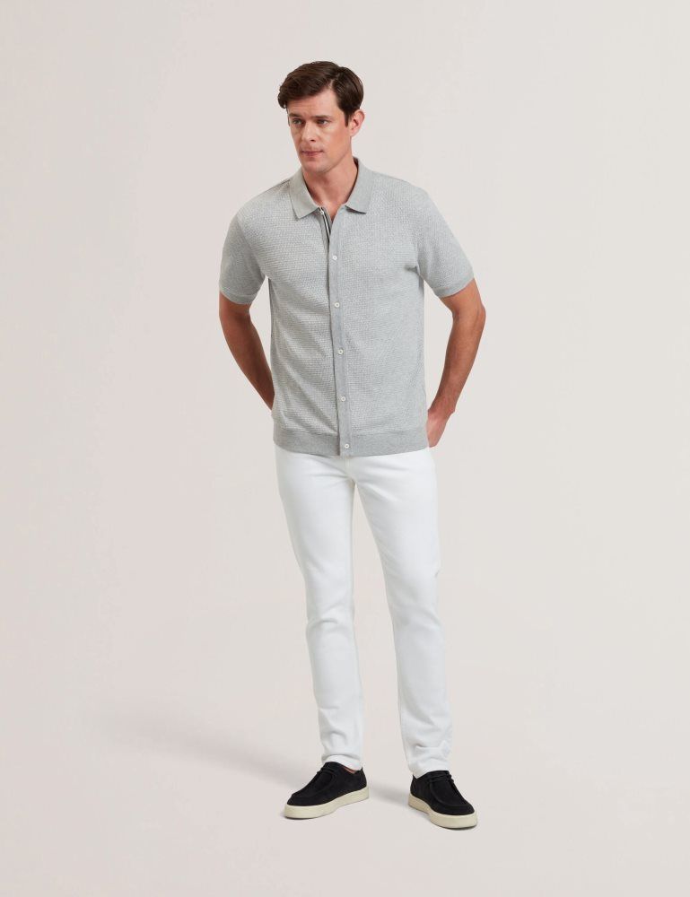 Ted Baker Connyr - Short Sleeve Button Through Polo Grise | 308479-EIP