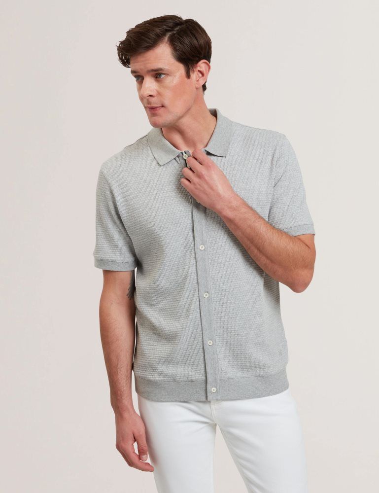 Ted Baker Connyr - Short Sleeve Button Through Polo Grise | 308479-EIP