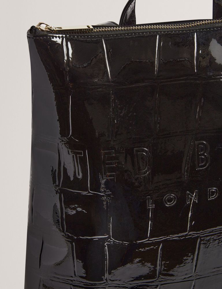Ted Baker Croclee - Croc Effect Faux Leather Icon Backpack Noir | 975648-QEC