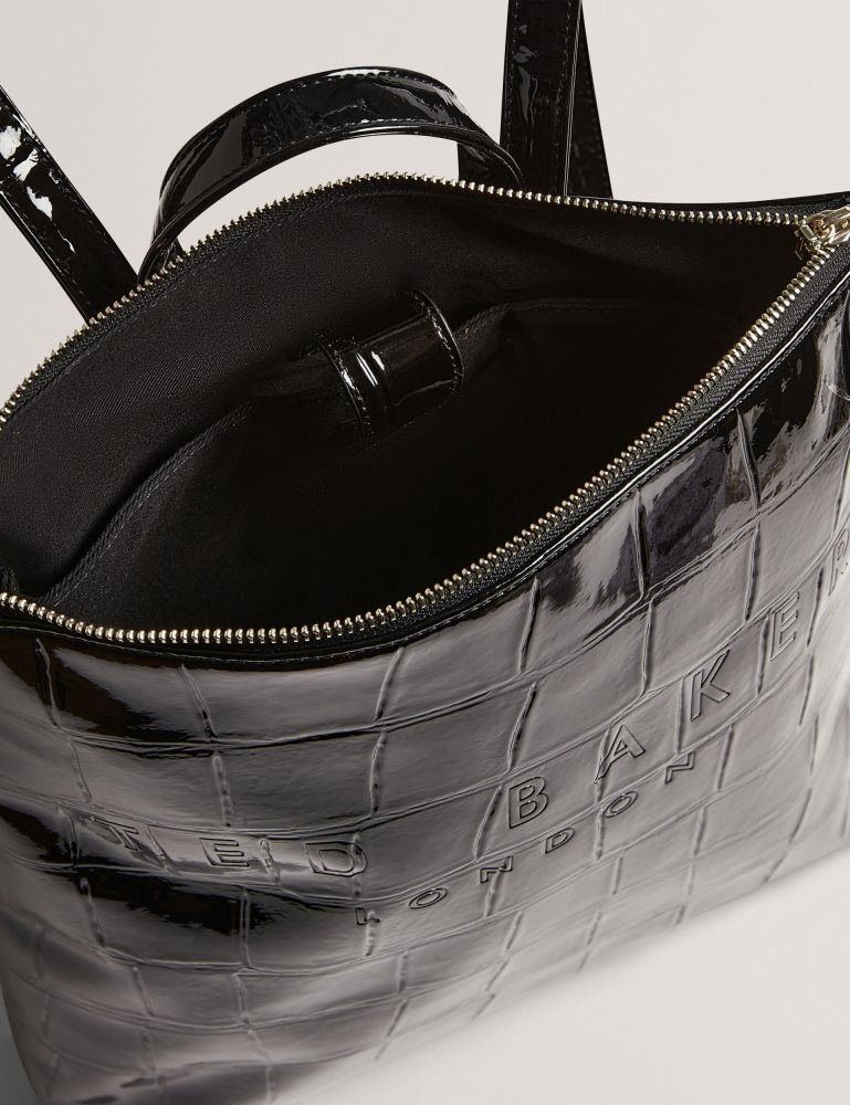 Ted Baker Croclee - Croc Effect Faux Leather Icon Backpack Noir | 975648-QEC
