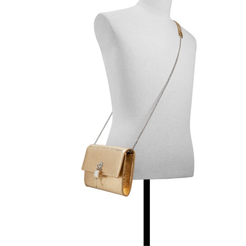 Ted Baker Cyra - Metallic Leather Padlock Crossbody Bag Doré | 387594-KVN