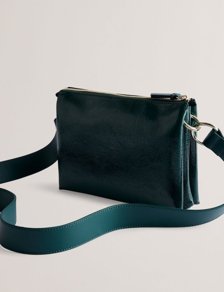 Ted Baker Dawcey - Crinkled Patent Leather Crossbody Bag Vert | 830271-DZB