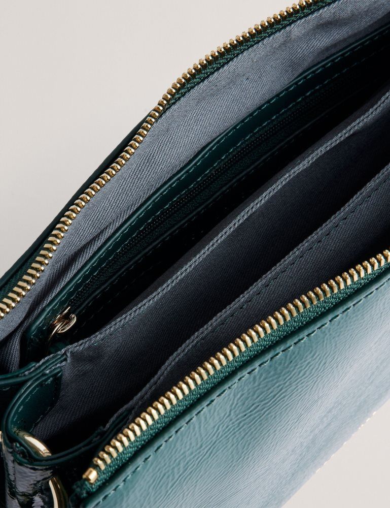 Ted Baker Dawcey - Crinkled Patent Leather Crossbody Bag Vert | 830271-DZB