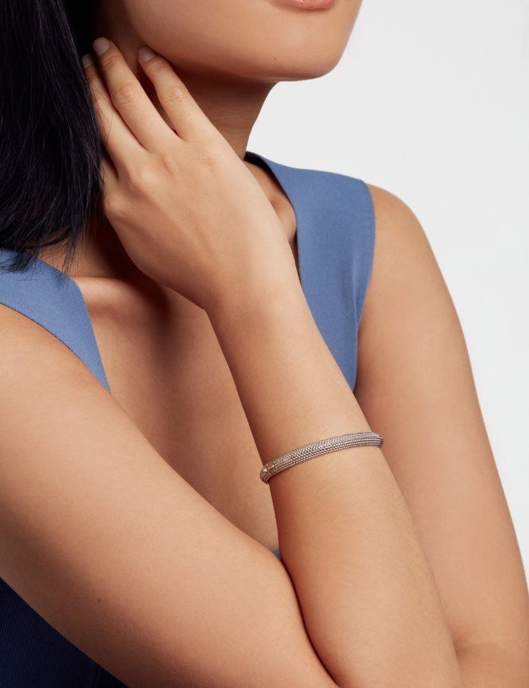 Ted Baker Dotett - Dotted Texture Hinged Bangle Bracelet Argent | 013526-CIL