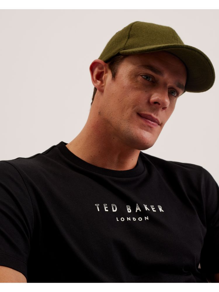 Ted Baker Eddiii - Embroidered Logo Woollen Baseball Cap Kaki | 478305-EQJ