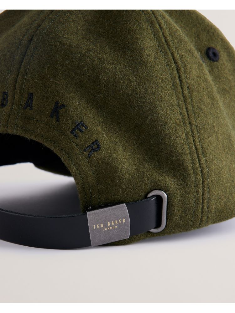 Ted Baker Eddiii - Embroidered Logo Woollen Baseball Cap Kaki | 478305-EQJ
