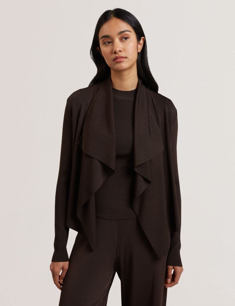 Ted Baker Elliyy - Waterfall Front Knitted Open Cardigan Marron | 706548-UQV