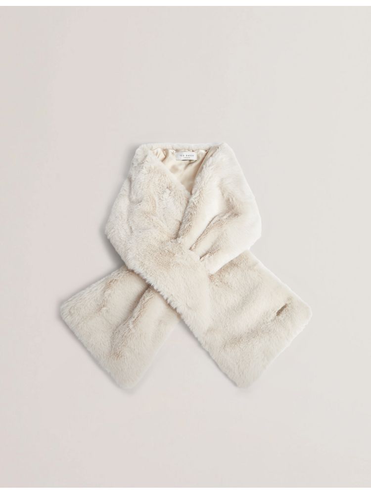 Ted Baker Emaaaas - Faux Fur Loop-through Stole Scarf Blanche | 179860-LUC