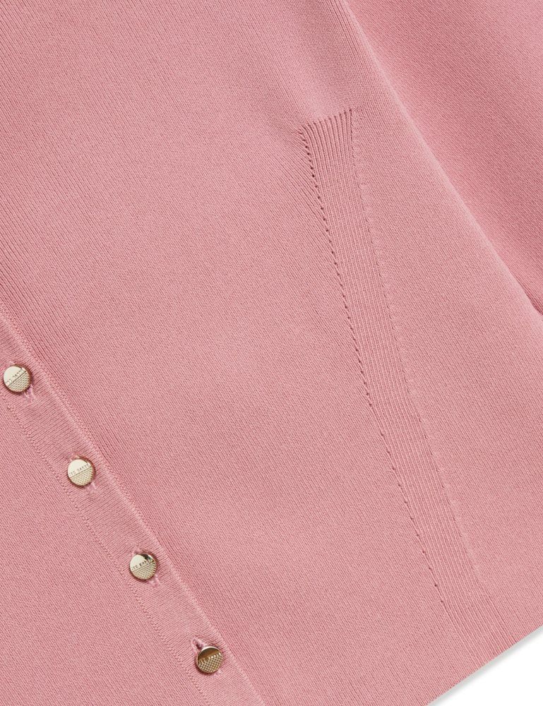 Ted Baker Emoriyy - Cropped Crew Neck Knitted Cardigan Rose | 692415-CJB