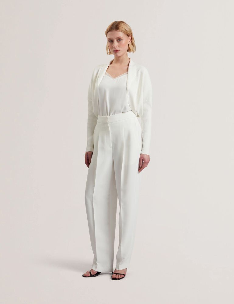 Ted Baker Erhan - Ribbed Knit Cropped Bolero Cardigan Blanche | 305726-DXU