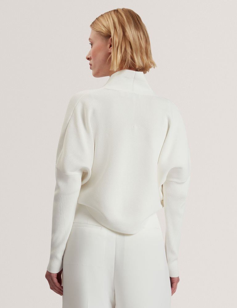 Ted Baker Erhan - Ribbed Knit Cropped Bolero Cardigan Blanche | 305726-DXU