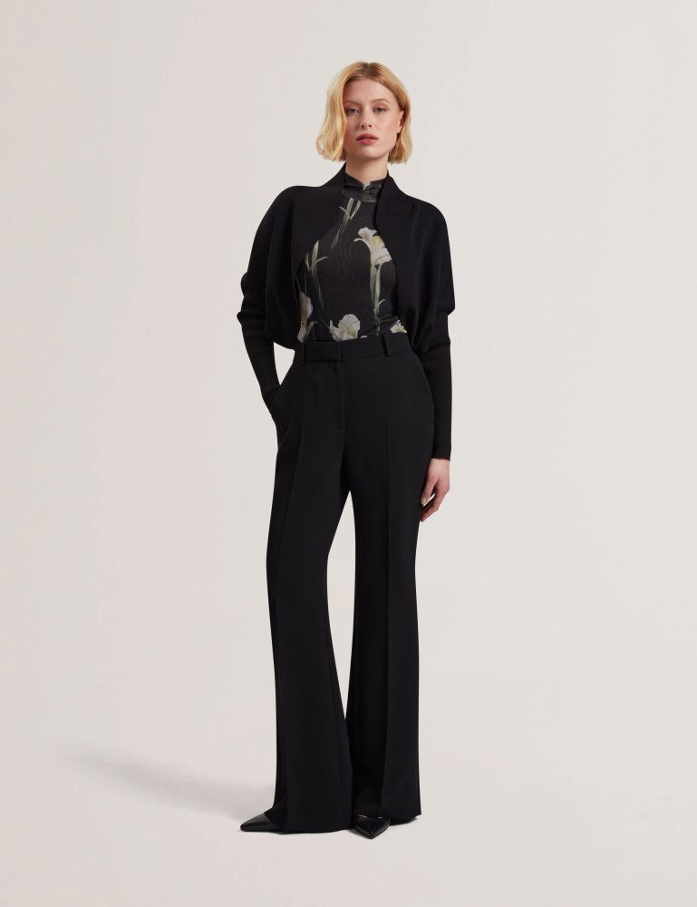 Ted Baker Erhan - Ribbed Knit Cropped Bolero Cardigan Noir | 093586-WEX