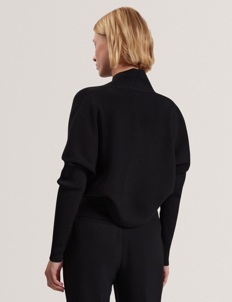 Ted Baker Erhan - Ribbed Knit Cropped Bolero Cardigan Noir | 093586-WEX