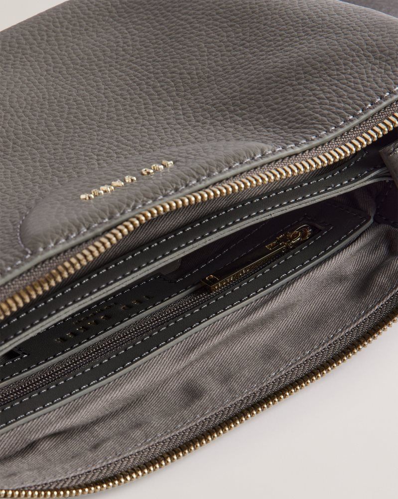 Ted Baker Esille - Branded Webbing Crossbody Leather Bag Grise | 435162-PKH