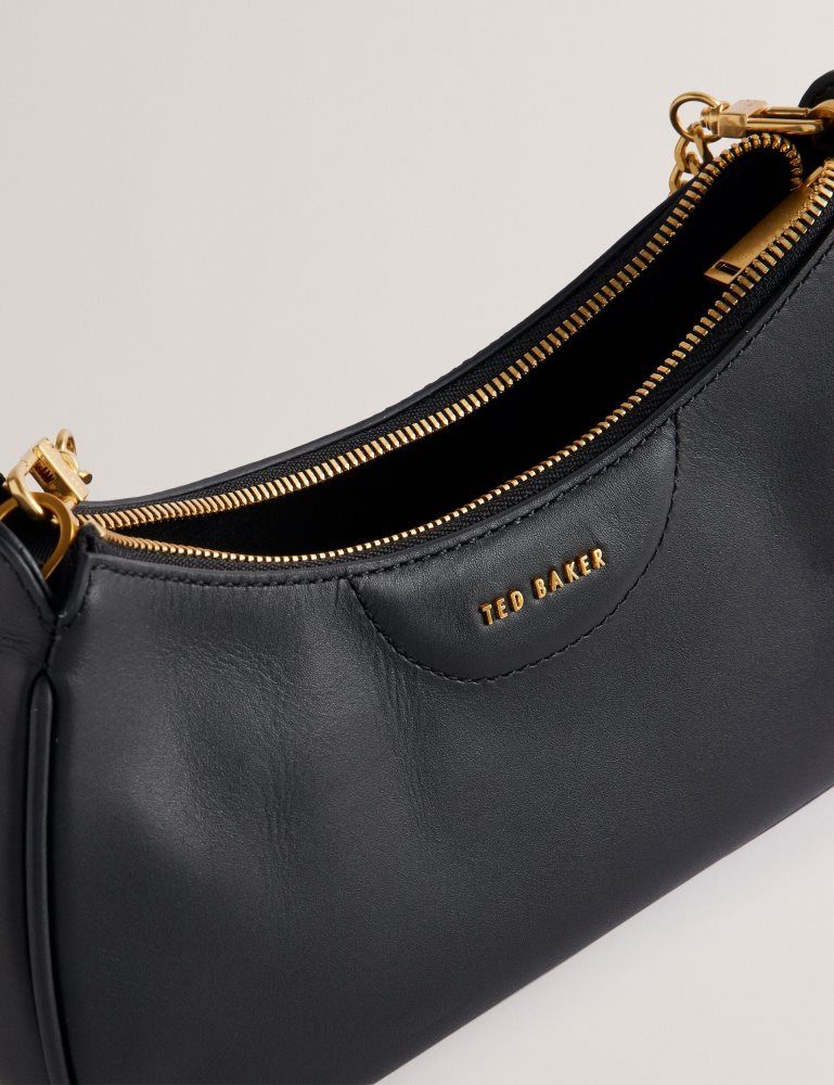 Ted Baker Essiy - Leather Baguette Bag With Webbing Strap Noir | 459817-NYG