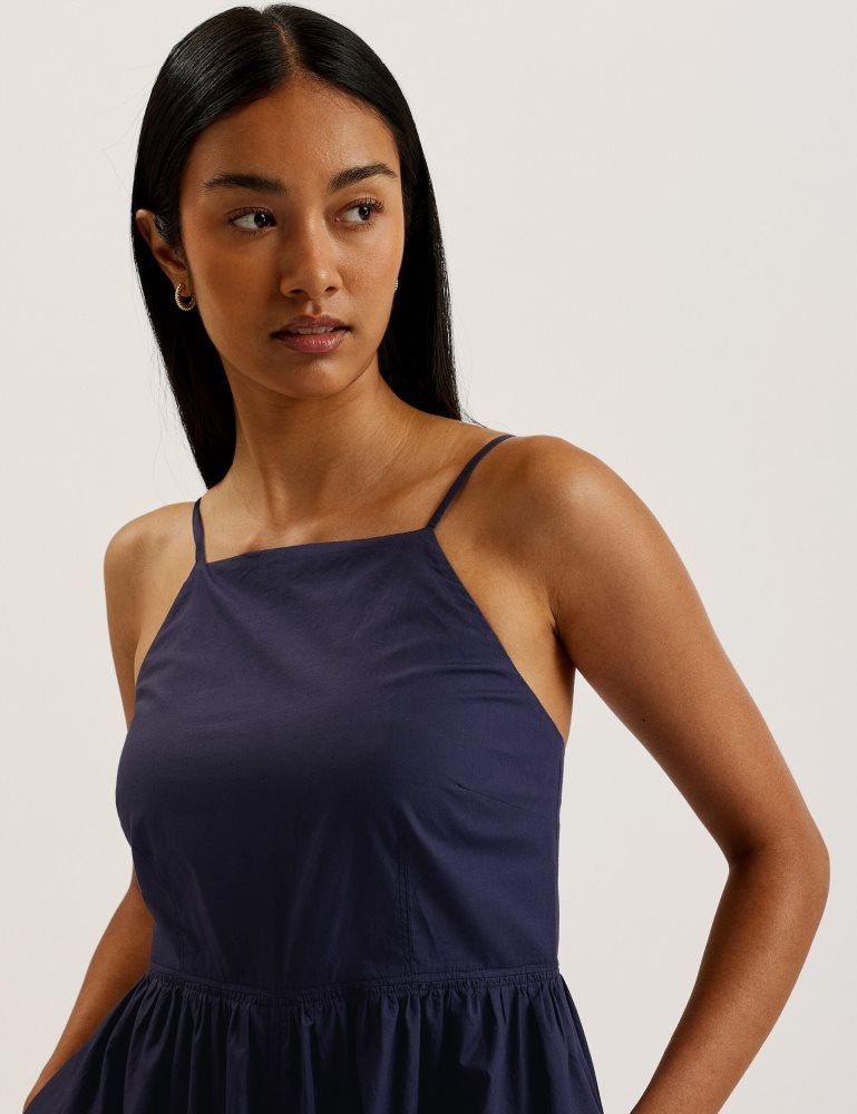 Ted Baker Eze - Squared Neck Strappy Cross Over Jumpsuit Bleu | 046728-NYA