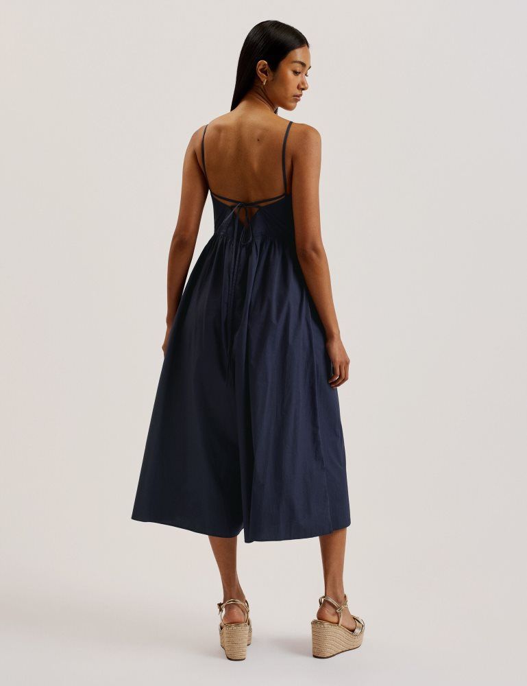 Ted Baker Eze - Squared Neck Strappy Cross Over Jumpsuit Bleu | 046728-NYA