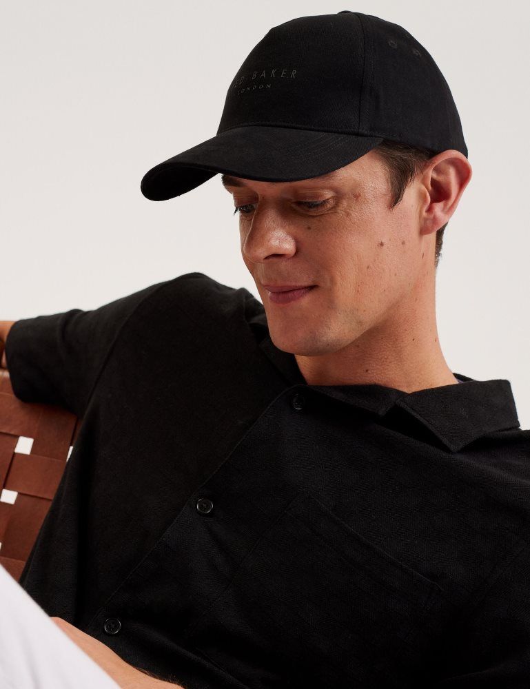 Ted Baker Fredds - Branded Cotton Baseball Cap Noir | 857463-URK