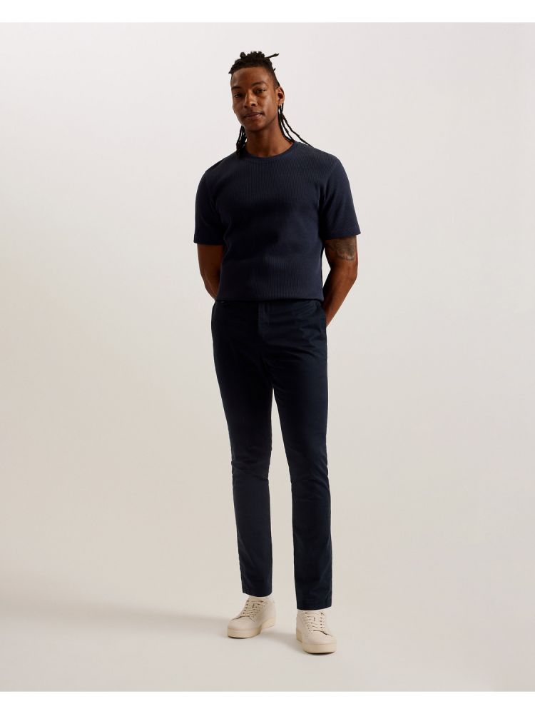 Ted Baker Frute - Short Sleeve Regular Textured T-shirt Bleu Marine | 805632-YIJ