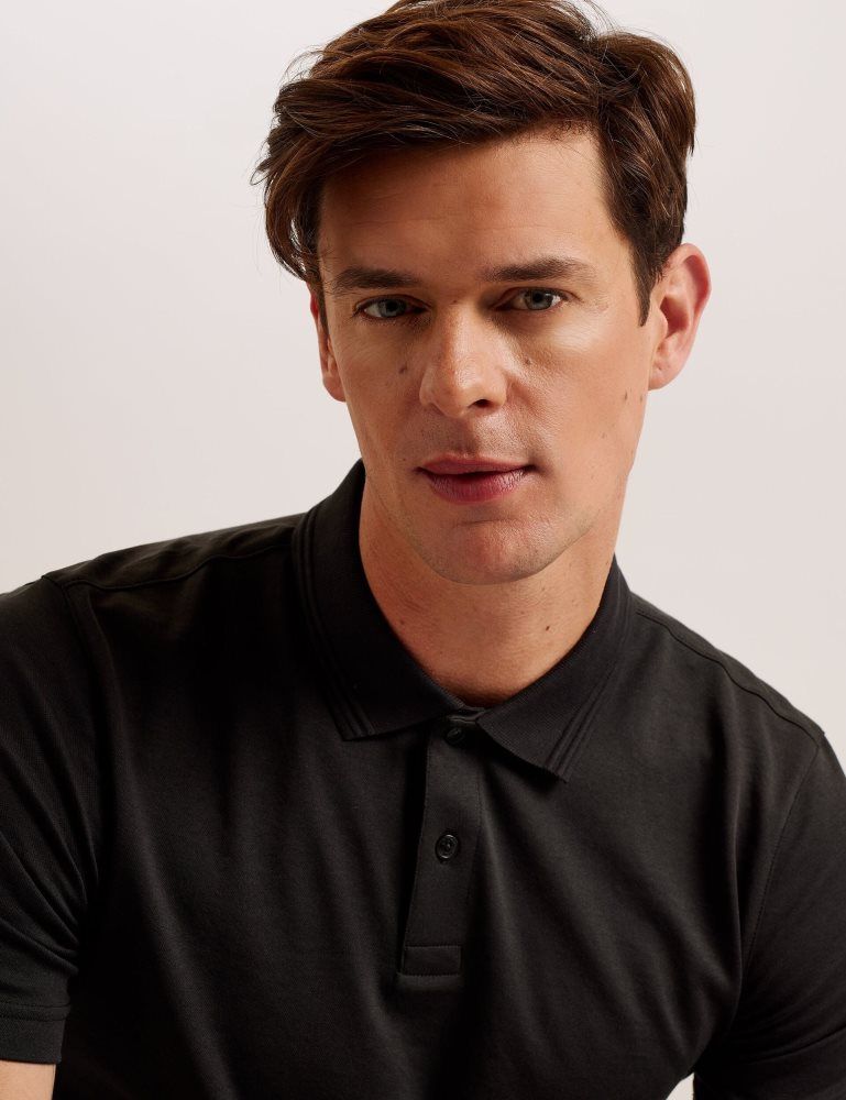 Ted Baker Galdon - Short Sleeve Regular Fit Polo Noir | 645389-ADH