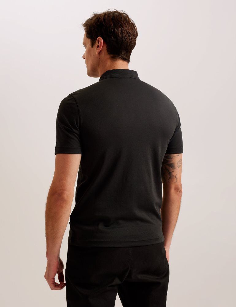 Ted Baker Galdon - Short Sleeve Regular Fit Polo Noir | 645389-ADH